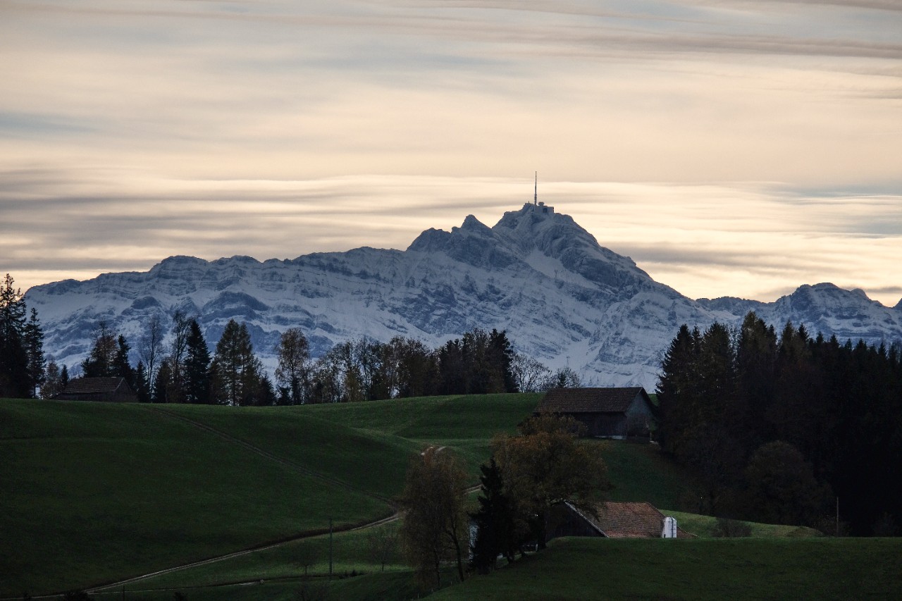 Säntis mit Gipfelgebäude