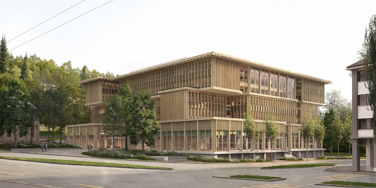 So soll der Campus Platztor in Zukunft aussehen. «Tsumiki» heisst das Siegerprojekt für den Neubau für die Universität St.Gallen mitten in der Stadt St.Gallen. Im Jahr 2032 öffnet der Campus seine Türen.