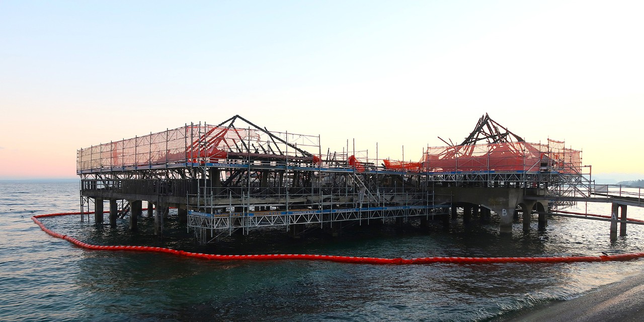 Mit dem Brand der 1923-1924 erbauten Badhütte am 23.Dezember 2024 verlor Rorschach ein Wahrzeichen und ein wichtiges Kulturdenkmal. Die im Jahr 2025 erstellte umfangreiche Dokumentation der Brandruine bildet nun die Grundlage für eine mögliche originalgetreue Re-konstruktion. Die kantonale Denkmalpflege begleitet die laufenden Abklärungen.